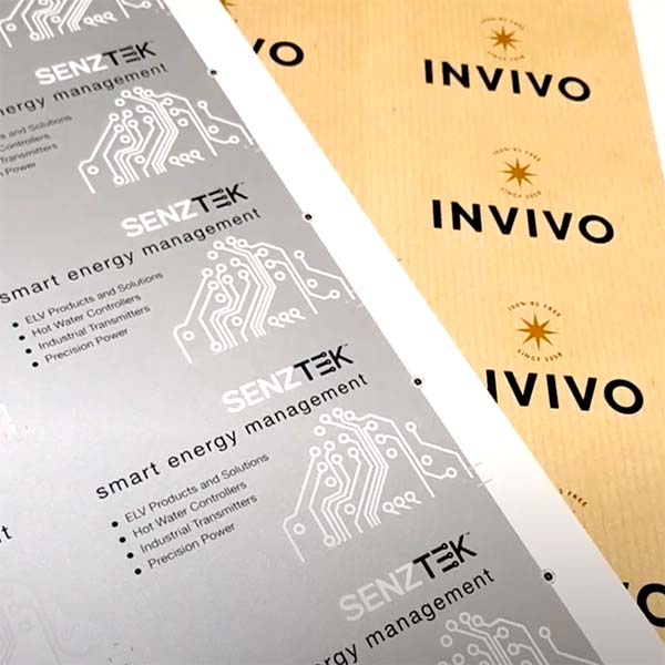 Metallic silver printed business cards